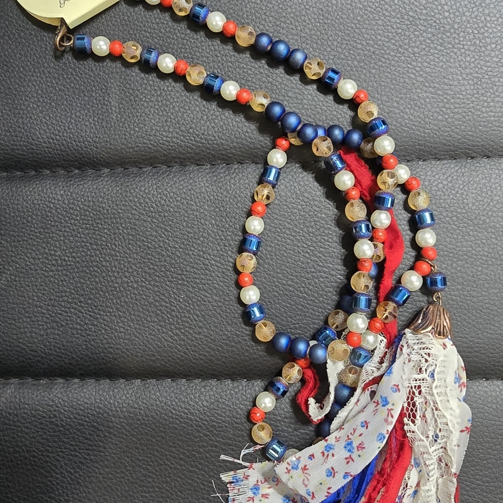 Colorful Beaded Necklace with Tassels